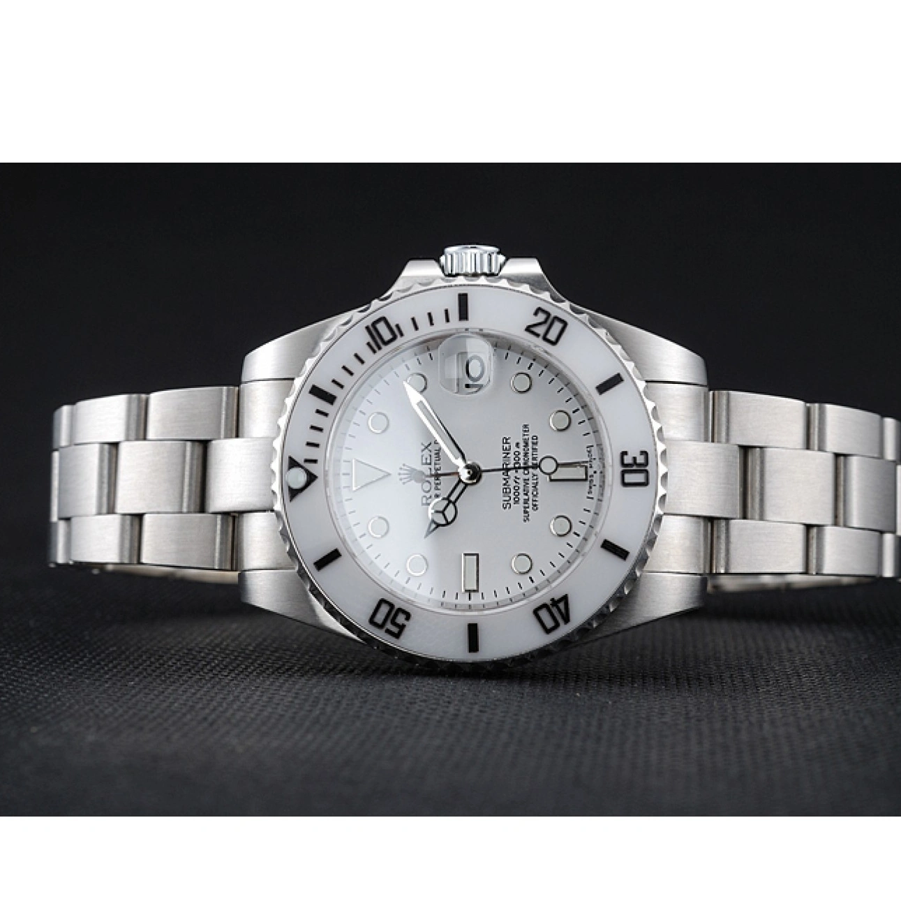 Aaa replica watch 1454152 Bracelet Submariner Steel Stainless White Dial Rolex 1027